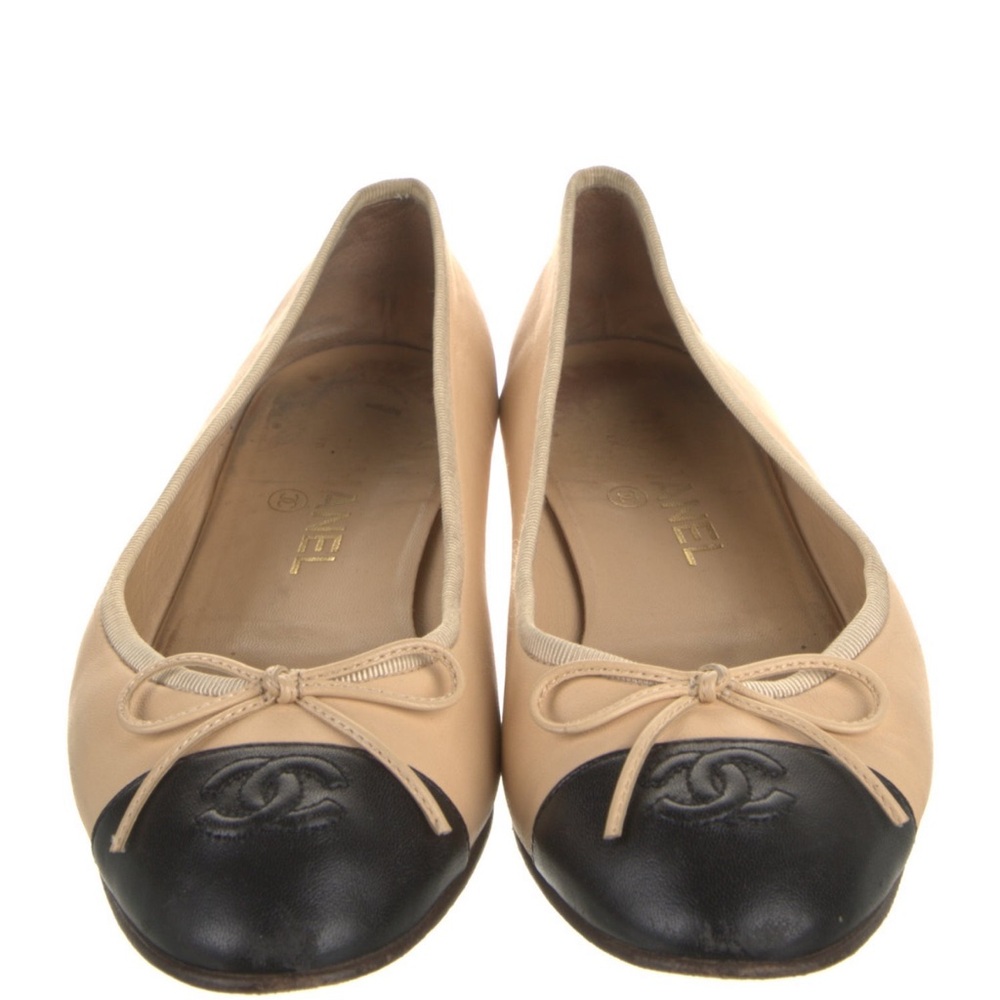 Chanel Two-Tone Ballet Flats Authentic